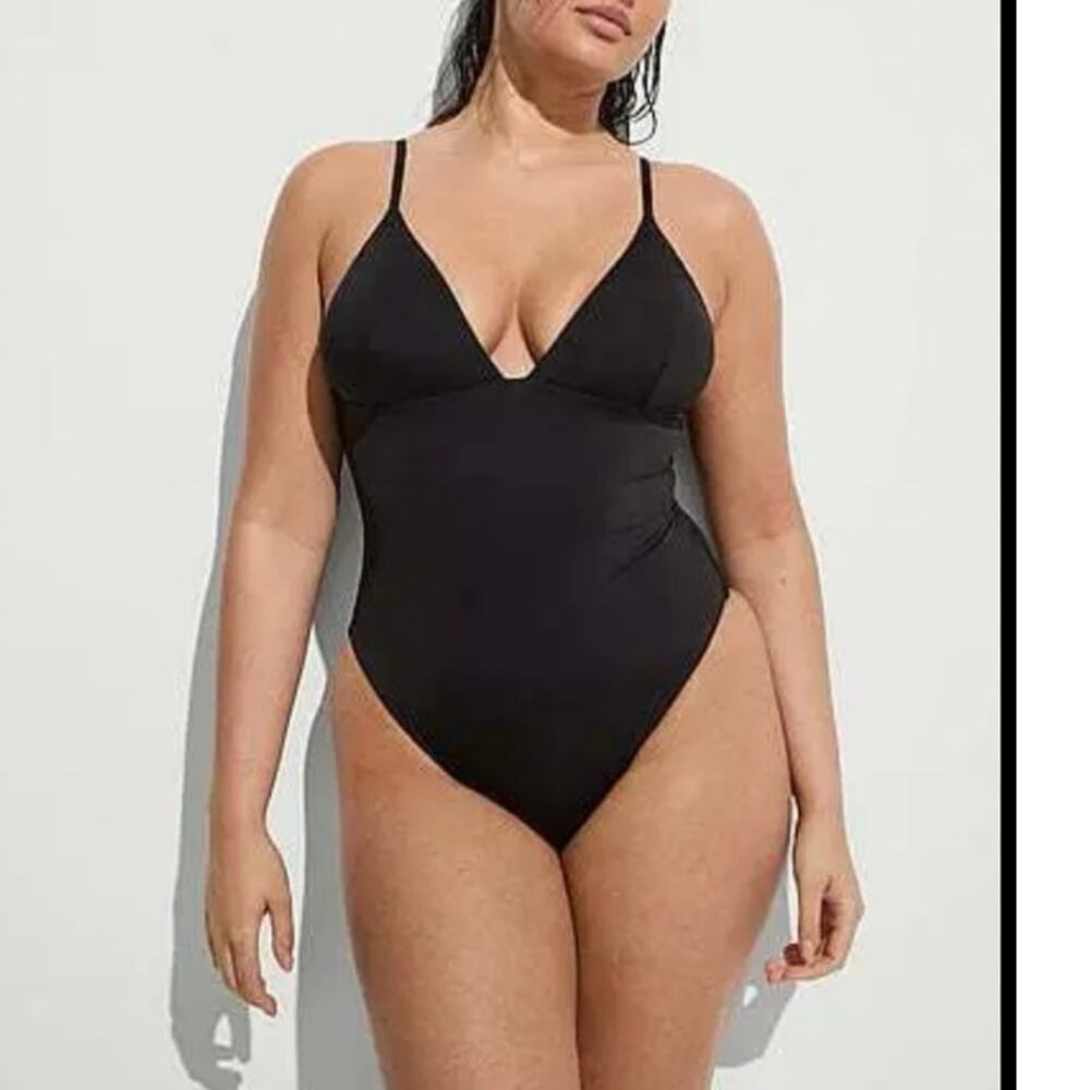 Victoria Secret Swim Essential Triangle One Piece Swimsuit Black Size Large‎
